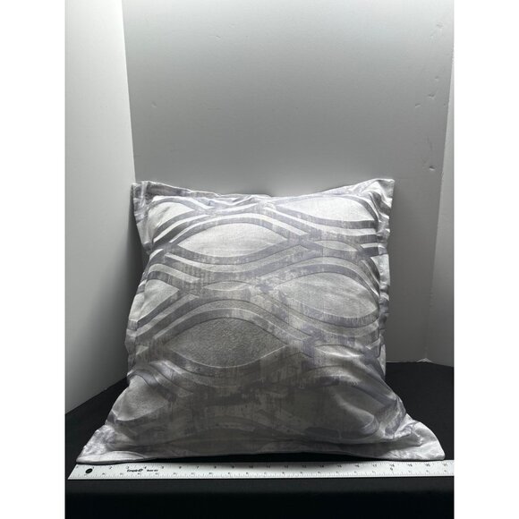 Nicole Miller Home Decorative Throw Pillow 20"x20" Polyester Fiber Silver Abstra - Picture 1 of 6